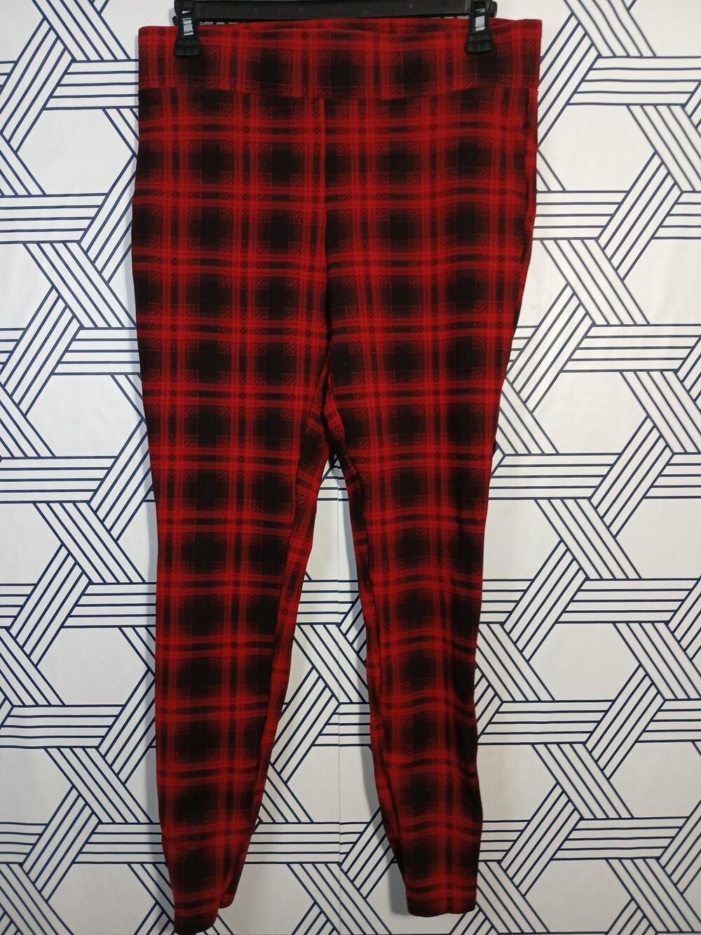 Loft Buffalo Plaid Stretch Ponte Pants | Wide Band Waist | Women’s Cozy